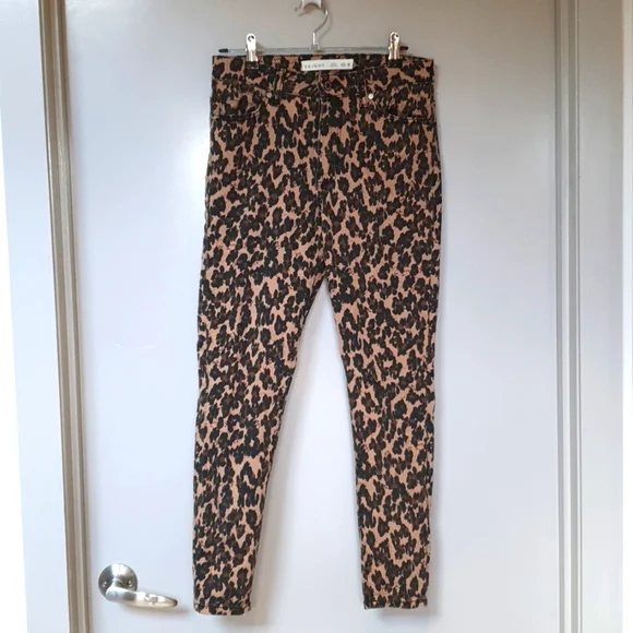 High rise animal print jeans Sz10 - Picture 1 of 3